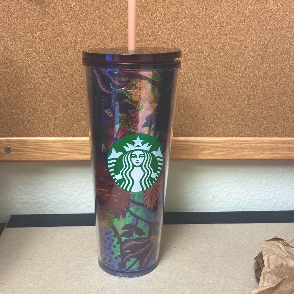 Starbucks 2021 iridescent foil floral venti tumbler